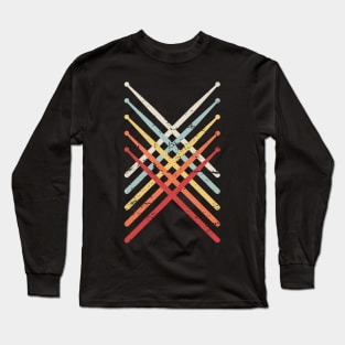 Retro Vintage Drumsticks Long Sleeve T-Shirt